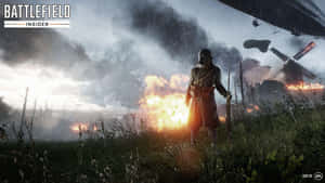 士兵在雨中，戰場爆炸和煙霧中。 — 電玩遊戲 GIF 壁紙