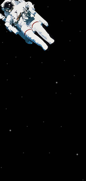 孤獨的太空人在星光點點的太空虛空中漂流。 — iPhone 15 Pro Max 壁紙