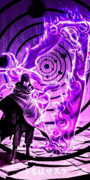 忍者用發光能量召喚一條紫色查克拉龍。 — 紫色動漫美學 壁紙
