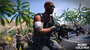士兵在熱帶環境中與殭屍敵人作戰。 — 電玩遊戲 GIF 壁紙