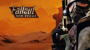 Fallout New Vegas角色在沙漠廢土中瞄準左輪手槍。 — 電玩遊戲 GIF 壁紙
