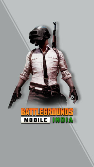 戰場士兵手持槍械，帶有「Battlegrounds Mobile India」標誌。 — 遊戲玩家標誌 壁紙