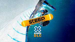 滑雪板運動員在空中跳躍，滑雪板上寫有「STEEP」。 — X Games 壁紙