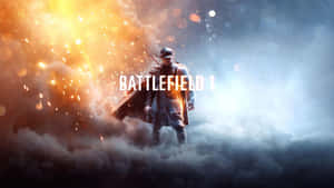 一戰士兵在煙霧和火焰中與 Battlefield 1 標題 — 電玩遊戲 GIF 壁紙