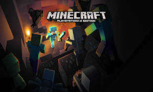 Minecraft玩家在洞穴中持劍和火炬 — 最佳我的世界 壁紙