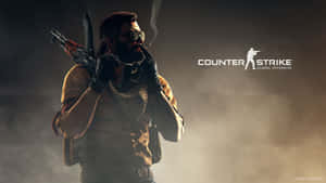 Counter-Strike士兵在煙霧環境中手持步槍抽煙。 — PC 遊戲 壁紙