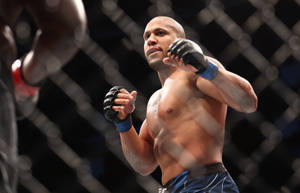 MMA拳手在八角籠內比賽時揮出一拳。 — 終極格鬥冠軍賽 壁紙