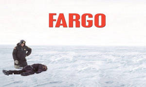 警察跪在雪地屍體旁邊，有「FARGO」文字。 — 雪降花戲劇 壁紙