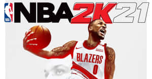 NBA 2K21 封面，展示 Blazers 籃球運動員的動作瞬間。 — 酷籃球 壁紙