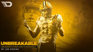 身穿LSU球衣的足球員，帶有'Unbreakable'文字疊加。 — 喬·布羅 壁紙