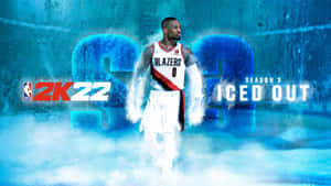 NBA 2K22 身穿拓荒者球衣的籃球運動員從冰霧中走出，迎接第3季 Iced Out。 — 電玩遊戲 GIF 壁紙