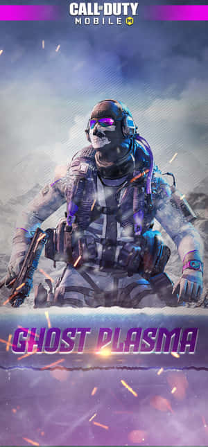 Call of Duty Mobile遊戲桌布中，身穿未來裝備並帶有等離子效果的士兵。 — Galaxy Note 壁紙