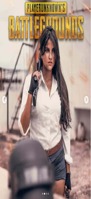 一名在戰區手持手槍的PUBG女兵。 — 電玩遊戲 GIF 壁紙