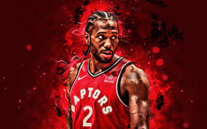 身穿紅色Raptors球衣的運動員，身後有電能效果。 — 克洛伊·卡戴珊 壁紙