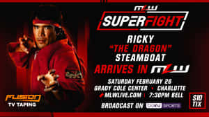 武術戰士Ricky Steamboat身穿紅色道服為MLW SuperFight活動海報擺姿勢。 — 摔角 壁紙