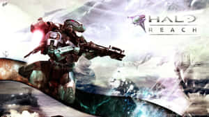 斯巴達戰士在Halo Reach戰鬥場景中開火