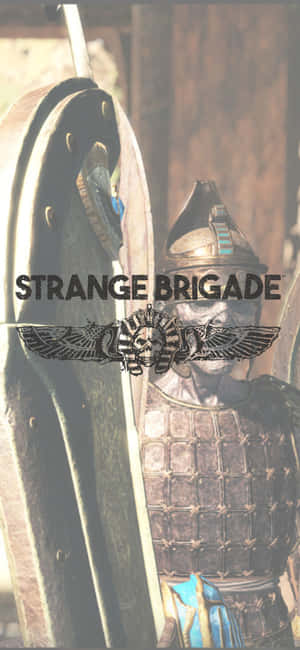 身穿精細盔甲的士兵手持帶有Strange Brigade標誌的大型盾牌。 — 電玩遊戲 GIF 壁紙