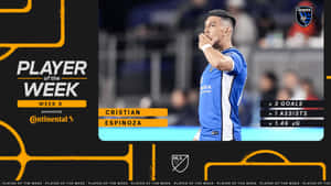足球員 Cristian Espinoza 手掩嘴巴慶祝獲得每週最佳球員獎。 — 運動 壁紙