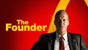 身穿西裝、打紅色領帶的男子，紅黃色背景上帶有「The Founder」文字。 — Chief Keef 壁紙