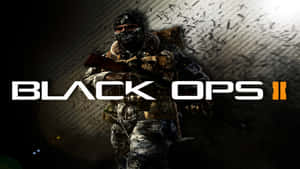 身穿戰術裝備的士兵手持步槍，帶有 Black Ops II 標題。 — 決勝時刻：黑色行動4 壁紙