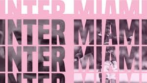 身穿黑色球衣的足球運動員被粉紅色和黑色「INTER MIAMI」文字框住。 — 運動 壁紙
