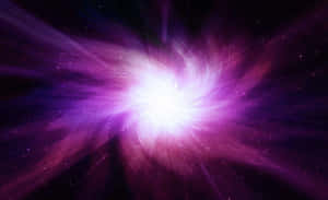 深空中散佈著星星的發光紫色宇宙爆炸。 — 淺紫色系美學 壁紙