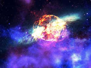 在充滿恆星的彩色星雲中的宇宙爆炸 — 動畫風景動圖 壁紙
