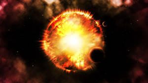 太空中一場熾熱的超新星爆炸，附近有行星。 — 閃電俠 壁紙