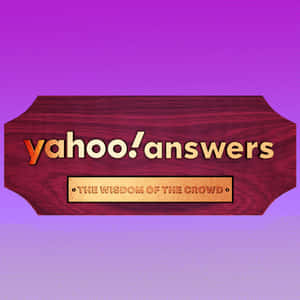 紫色漸變背景的木牌上顯示Yahoo Answers標誌。 — 雅虎 壁紙