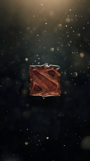 在星光燦爛的太空場景中，漂浮的石頭上刻有Dota 2標誌。 — 漂亮鎖定螢幕 壁紙