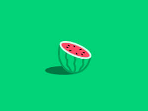 綠色背景上帶有陰影的西瓜切片。 — 西瓜 壁紙