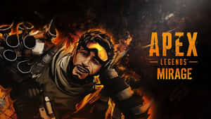 來自Apex Legends的Mirage在火焰包圍下戰鬥。 — Apex 英雄 壁紙