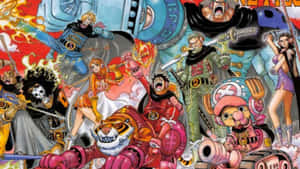 《One Piece》動漫角色以充滿動作的姿勢搭配火焰效果。 — 精細 壁紙