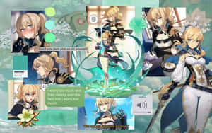 帶有對話氣泡和發光效果的動漫角色拼貼畫。 — Steam Deck 壁紙