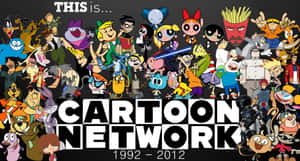 Cartoon Network標誌被其1992年至2012年間的著名動畫角色包圍。 — 可愛卡通 壁紙