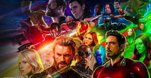 漫威超級英雄與反派在宇宙動作場景中的合奏 — 漫威復仇者聯盟 壁紙