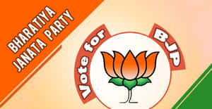 Bharatiya Janata Party 選舉標誌，帶有橙色蓮花和三色背景 — 印度國旗 壁紙