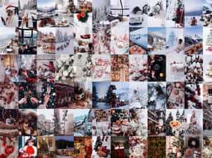 節日冬季場景，有雪、聖誕樹和舒適的裝飾。 — 冬季美學 壁紙