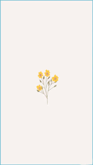 淺色背景上的一小簇黃色花朵，帶有綠色莖。 — 唯美花卉 壁紙