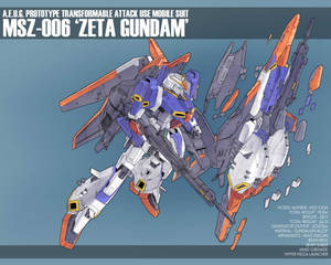 Zeta Gundam機動戰士，規格和零件漂浮在周圍。 — 機器人 壁紙