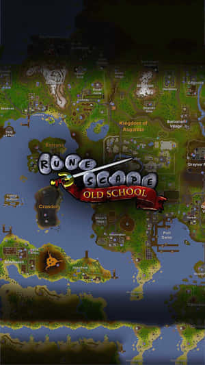 RuneScape Old School 遊戲地圖，顯示綠色陸地和藍色水域的島嶼和區域。 — 電玩遊戲 GIF 壁紙