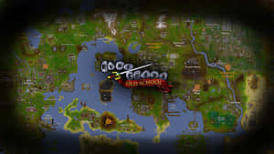 RuneScape Old School遊戲地圖，帶有發光位置和深色漸暈背景。 — 電玩遊戲 GIF 壁紙