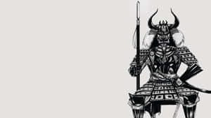 身穿精細盔甲手持長矛的武士 — 混沌武士 壁紙