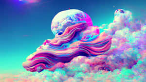 一顆發光的行星，在宇宙天空中環繞著旋轉的彩色雲彩。 — 風景 壁紙