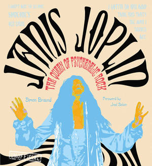 Janis Joplin 插圖，高舉雙手和迷幻文字 — 榮耀Magic V 壁紙