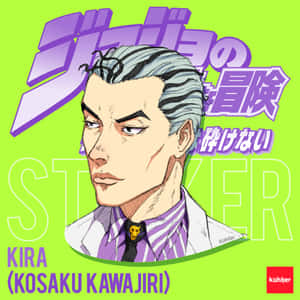 來自《JoJo的奇妙冒險》的動畫角色吉良，灰髮，紫色襯衫。 — 黒死牟 壁紙