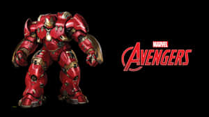 來自Marvel復仇者聯盟的Hulkbuster裝甲站在黑色背景上。 — 漫威復仇者聯盟 壁紙