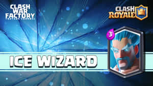 Clash Royale 冰法師角色卡牌，帶有冰藍色頭髮和鬍鬚。