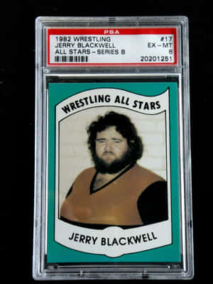 Jerry Blackwell的復古1982年摔角交易卡，裝在PSA保護盒中。 — 運動 壁紙