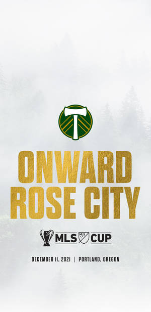 MLS Cup 2021 波特蘭伐木者隊宣傳海報，森林背景。 — 運動 壁紙